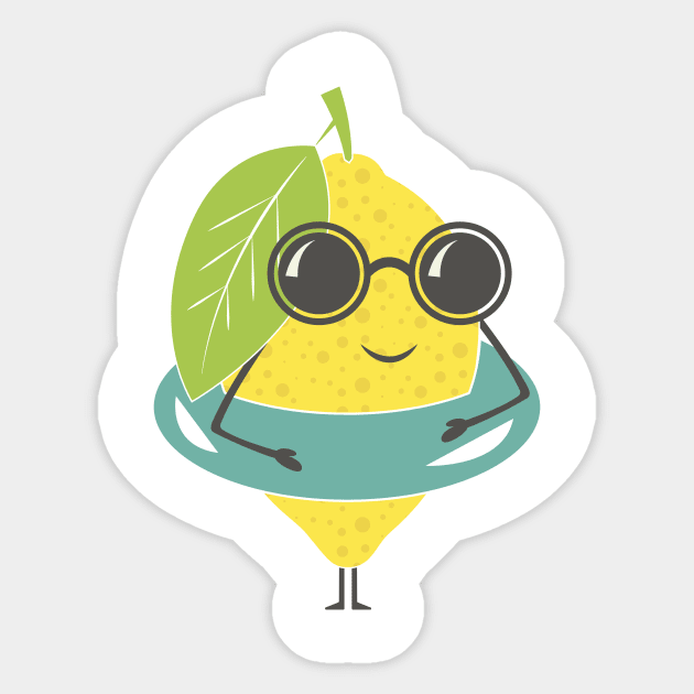 Lemon Summer Chill Sticker by Imagonarium